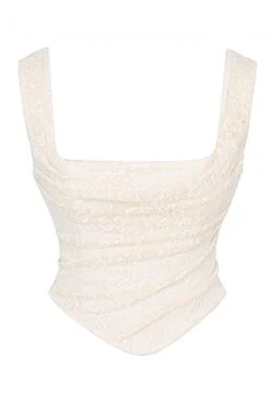 Darling Top And Maxi Skirt Outfit Set - Ivory White -Bodycon Collection Shop darling corset crop top ivory bodycon collection usa aus 44036569530586