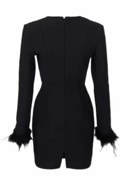 Erin Long Sleeve Bandage Mini Dress - Classic Black -Bodycon Collection Shop erin long sleeve mini dress classic black bodycon collection usa aus 40671208145114