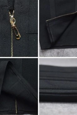 Eva Long Sleeve Bandage Mini Dress - Classic Black -Bodycon Collection Shop eva long sleeve bandage mini dress classic black bodycon collection usa aus 28535249829967