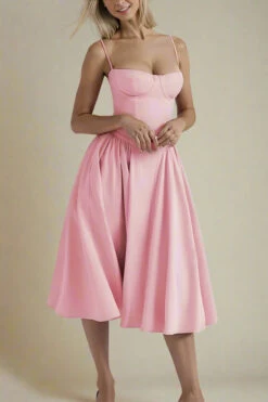 Everly Day Midi Dress - Blush Pink