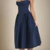 Everly Day Midi Dress - Navy Blue -Bodycon Collection Shop everly bodycon day midi dress navy blue bodycon collection usa aus 42433920925914