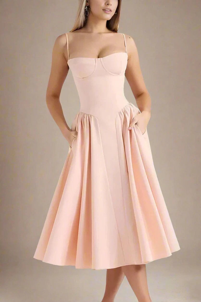 Everly Day Midi Dress - Peach 3 Everly Day Midi Dress - Peach