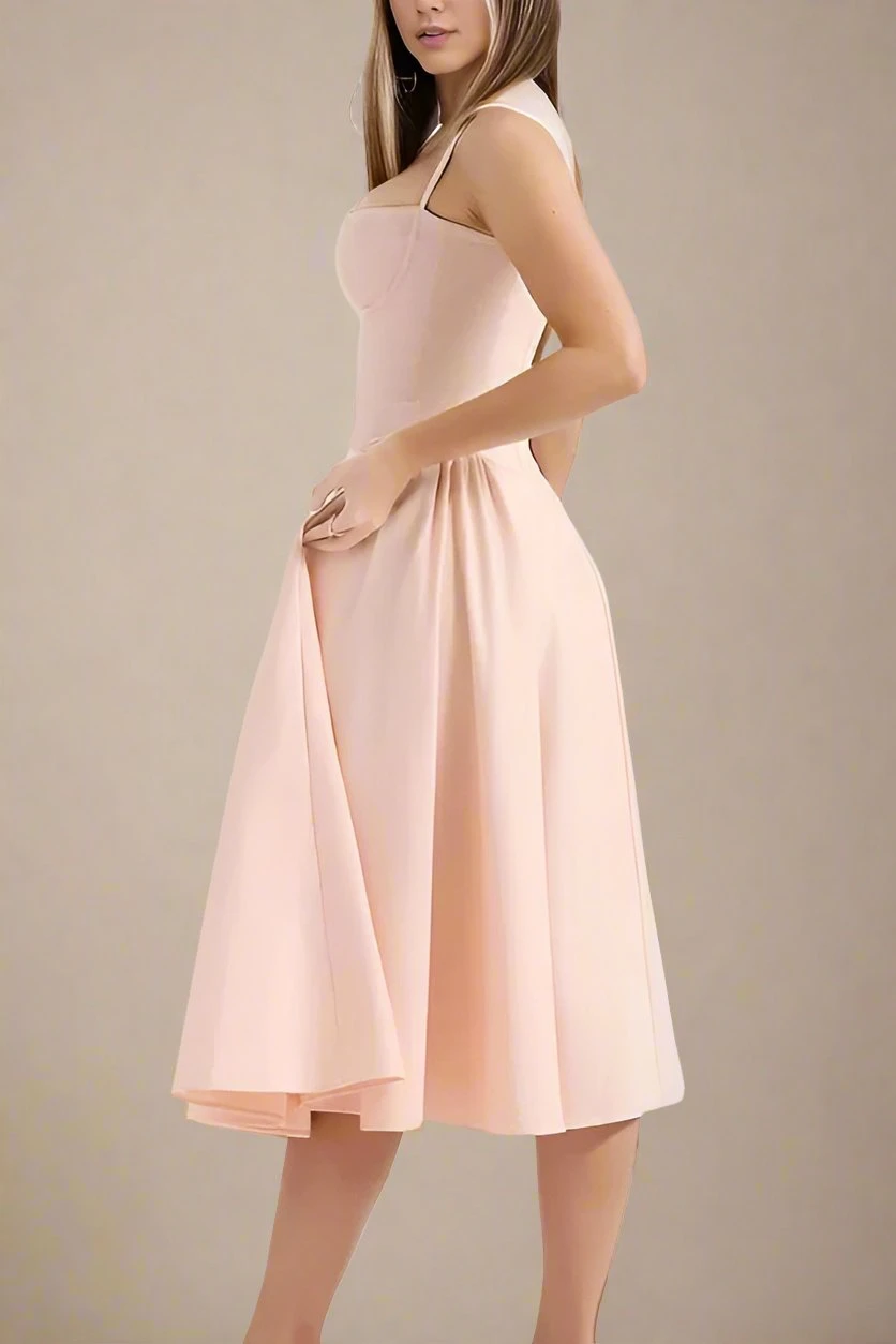 Everly Day Midi Dress - Peach 4 Everly Day Midi Dress - Peach - Image 2