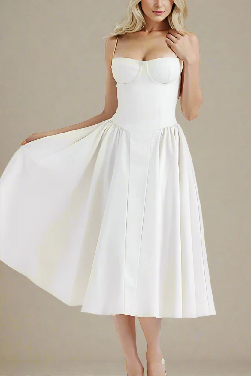 Everly Day Midi Dress - White Pearl 5 Everly Day Midi Dress - White Pearl - Image 3