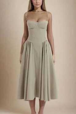 Everly Day Midi Dress - Sage Green