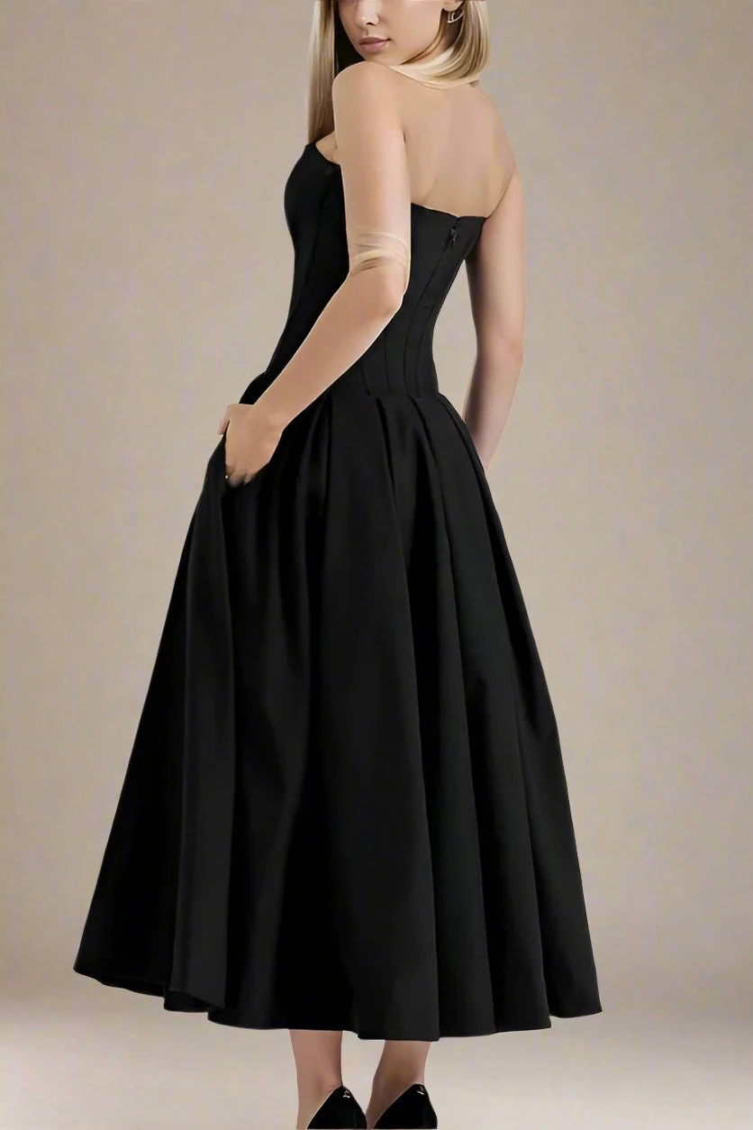 Gabbi Bodycon Midi Dress - Classic Black 4 Gabbi Bodycon Midi Dress - Classic Black - Image 2