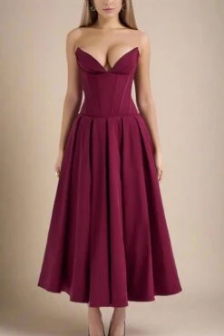 Gabbi Bodycon Midi Dress - Red Wine 18 Gabbi Bodycon Midi Dress - Red Wine -Bodycon Collection Shop gabbi bodycon midi dress red wine bodycon collection usa aus 42616615502042