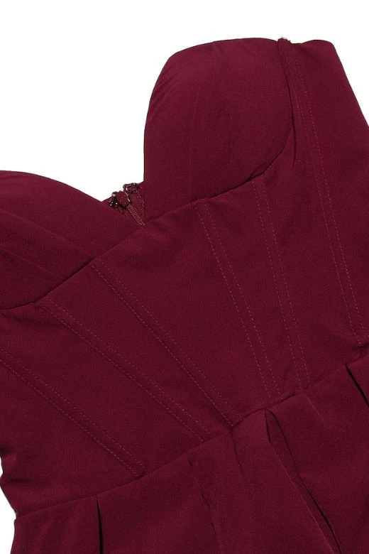 Gabbi Bodycon Midi Dress - Red Wine 12 Gabbi Bodycon Midi Dress - Red Wine - Image 10