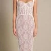 Genevieve Bodycon Lace Midi Dress - White Pearl -Bodycon Collection Shop genevieve bodycon lace midi dress pearl white bodycon collection usa aus 41964084003034