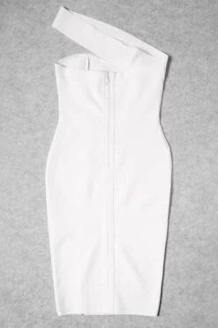 Gianna Bandage Dress - White Pearl -Bodycon Collection Shop gianna bandage dress pearl white bodycon collection usa aus 40552488337626