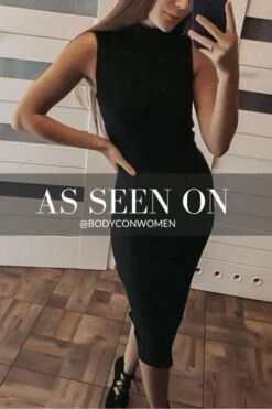 Grace Bandage Midi Dress - Classic Black -Bodycon Collection Shop grace bandage midi dress classic black bodycon collection usa aus 39831782752474