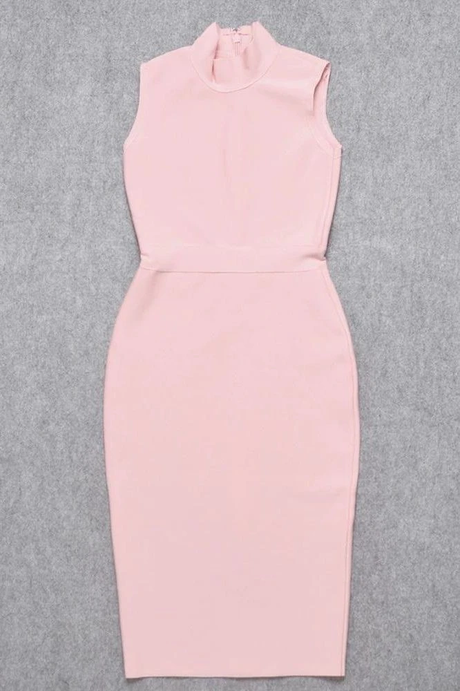 Grace Bandage Midi Dress - Dusty Pink 11 Grace Bandage Midi Dress - Dusty Pink - Image 9