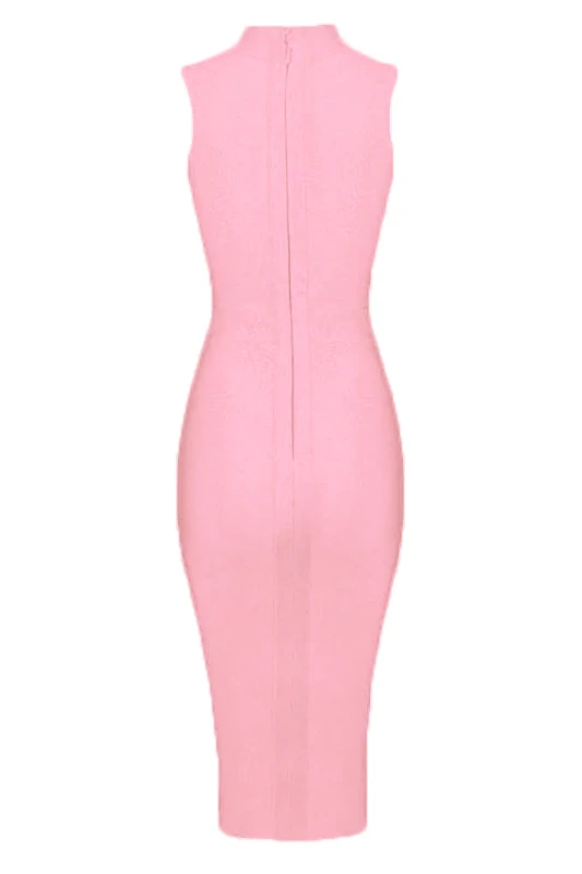 Grace Bandage Midi Dress - Dusty Pink 5 Grace Bandage Midi Dress - Dusty Pink - Image 3
