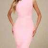 Grace Bandage Midi Dress - Dusty Pink