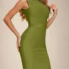 Grace Bandage Midi Dress - Olive Green 1 Grace Bandage Midi Dress - Olive Green -Bodycon Collection Shop grace bandage midi dress olive green bodycon collection usa aus 41832640282842