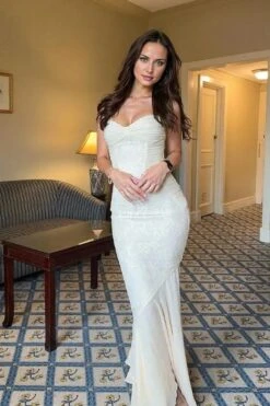 Harlow Bodycon Maxi Wrap Dress - Beige Cream 18 Harlow Bodycon Maxi Wrap Dress - Beige Cream -Bodycon Collection Shop harlow bodycon maxi wrap dress beige cream bodycon collection usa aus 44585315860698