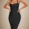 Heidi Bandage Midi Dress - Classic Black 1 Heidi Bandage Midi Dress - Classic Black -Bodycon Collection Shop heidi bandage midi dress classic black bodycon collection usa aus 41832372306138