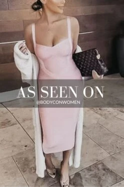 Heidi Bandage Midi Dress - Dusty Pink -Bodycon Collection Shop heidi bandage midi dress dusty pink bodycon collection usa aus 39831779639514