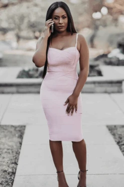 Heidi Bandage Midi Dress - Dusty Pink -Bodycon Collection Shop heidi bandage midi dress dusty pink bodycon collection usa aus 41083539816666