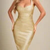 Heidi Bandage Midi Dress - Gold -Bodycon Collection Shop heidi bandage midi dress gold bodycon collection usa aus 42323618070746