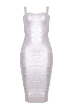 Heidi Bandage Midi Dress - Silver 14 Heidi Bandage Midi Dress - Silver -Bodycon Collection Shop heidi bandage midi dress silver bodycon collection usa aus 28658612600911