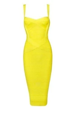 Heidi Bandage Midi Dress - Sun Yellow -Bodycon Collection Shop heidi bandage midi dress sun yellow bodycon collection usa aus 28525913178191