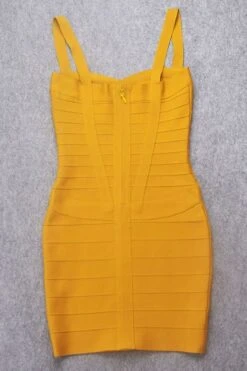 Heidi Bandage Mini Dress - Mustard Yellow -Bodycon Collection Shop heidi bandage mini dress mustard yellow bodycon collection usa aus 28520324399183