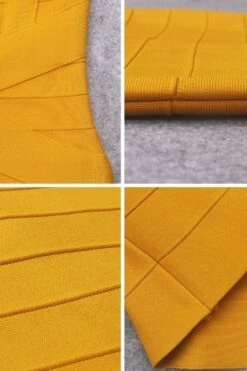 Heidi Bandage Mini Dress - Mustard Yellow -Bodycon Collection Shop heidi bandage mini dress mustard yellow bodycon collection usa aus 28520332034127