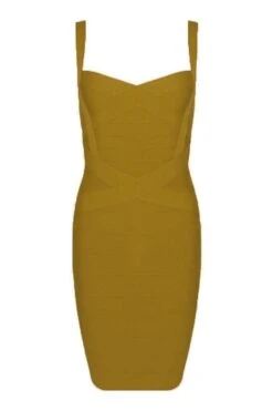 Heidi Bandage Mini Dress - Mustard Yellow -Bodycon Collection Shop heidi bandage mini dress mustard yellow bodycon collection usa aus 28520348680271