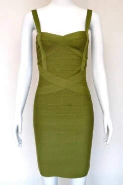 Heidi Bandage Mini Dress - Olive Green -Bodycon Collection Shop heidi bandage mini dress olive green bodycon collection usa aus 42687693488346