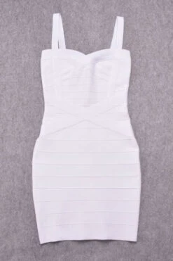 Heidi Bandage Mini Dress - White Pearl -Bodycon Collection Shop heidi bandage mini dress pearl white bodycon collection usa aus 42391439999194