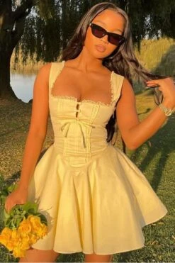 Adelyn Bodycon Mini Dress - Sun Yellow -Bodycon Collection Shop heritage adelyn bodycon mini dress sun yellow bodycon collection usa aus 42683256504538