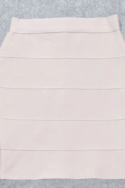 High Waist Bandage Striped Mini Skirt - Cream -Bodycon Collection Shop high waist bandage striped mini skirt cream bodycon collection usa aus 41694244765914