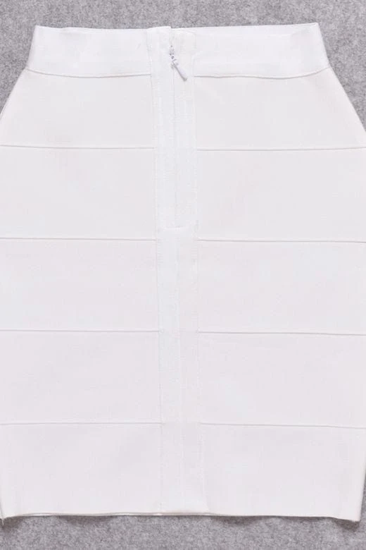High Waist Bandage Striped Mini Skirt - White Pearl 8 High Waist Bandage Striped Mini Skirt - White Pearl - Image 6