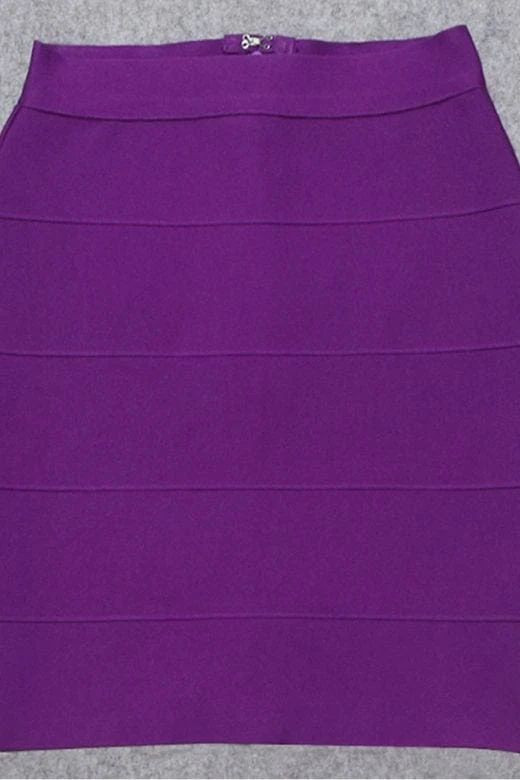 High Waist Bandage Striped Mini Skirt - Plum Purple 7 High Waist Bandage Striped Mini Skirt - Plum Purple - Image 5