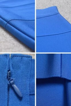 High Waist Bandage Striped Mini Skirt - Royal Blue -Bodycon Collection Shop high waist bandage striped mini skirt royal blue bodycon collection usa aus 43026063884506