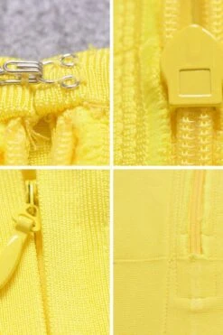 High Waist Bandage Striped Mini Skirt - Sun Yellow -Bodycon Collection Shop high waist bandage striped mini skirt sun yellow bodycon collection usa aus 43026150490330