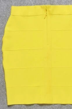 High Waist Bandage Striped Mini Skirt - Sun Yellow -Bodycon Collection Shop high waist bandage striped mini skirt sun yellow bodycon collection usa aus 43026150621402