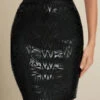 High Waist Metallic Mini Skirt - Classic Black