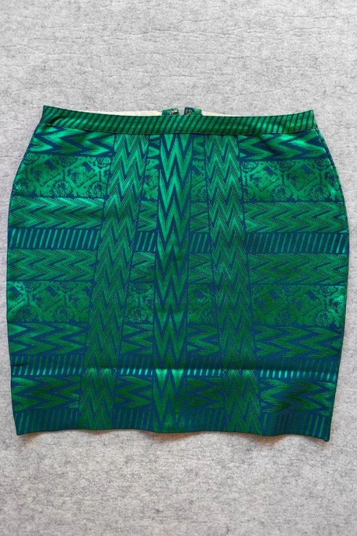 High Waist Metallic Mini Skirt - Emerald Green 6 High Waist Metallic Mini Skirt - Emerald Green - Image 4