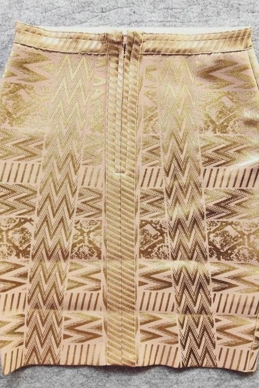 High Waist Metallic Mini Skirt - Gold 8 High Waist Metallic Mini Skirt - Gold - Image 6