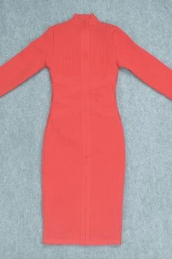 Jane Long Sleeve Bodycon Midi Dress - Lipstick Red -Bodycon Collection Shop jane long sleeve bodycon midi dress lipstick red bodycon collection usa aus 28658788368463