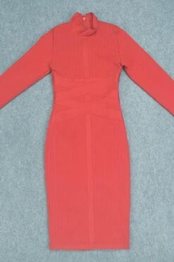 Jane Long Sleeve Bodycon Midi Dress - Lipstick Red -Bodycon Collection Shop jane long sleeve bodycon midi dress lipstick red bodycon collection usa aus 28658802622543