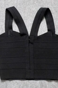 Jay Bandage Crop Top - Classic Black -Bodycon Collection Shop jay bandage crop top classic black bodycon collection usa aus 37199703441626