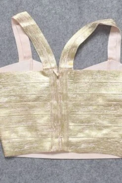 Jay Bandage Crop Top - Gold -Bodycon Collection Shop jay bandage crop top gold bodycon collection usa aus 39409157963994