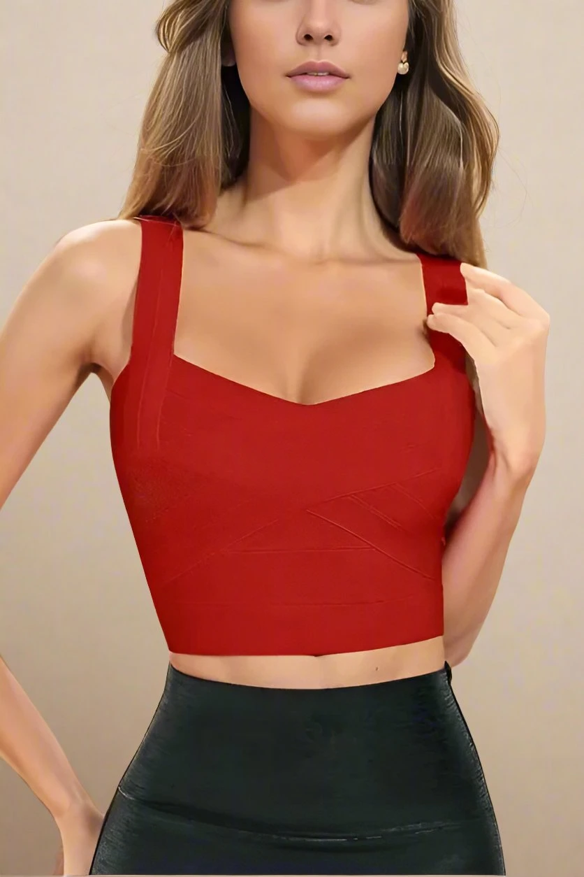 Jay Bandage Crop Top - Lipstick Red 3 Jay Bandage Crop Top - Lipstick Red