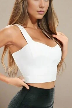 Jay Bandage Crop Top - White Pearl