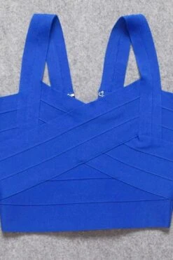 Jay Bandage Crop Top - Royal Blue -Bodycon Collection Shop jay bandage crop top royal blue bodycon collection usa aus 37199601238234