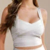Jay Bandage Crop Top - Silver -Bodycon Collection Shop jay bandage crop top silver bodycon collection usa aus 39409158095066