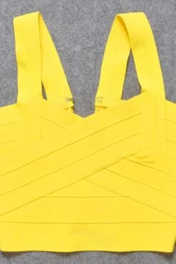 Jay Bandage Crop Top - Sun Yellow -Bodycon Collection Shop jay bandage crop top sun yellow bodycon collection usa aus 37199734472922